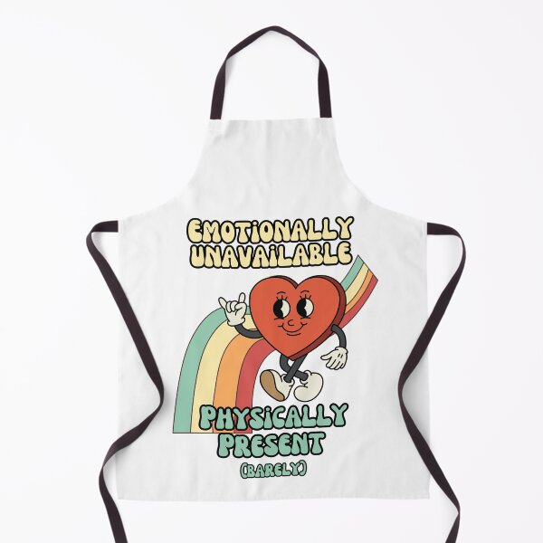 Item preview, Emotionally unavailable, physically present - Retro Heart Humor designed and sold by stumblingdesign.