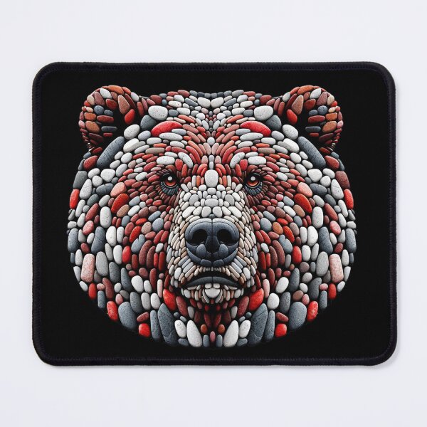 Item preview, Scarlet Gaze Bear Pebble Art Portrait designed and sold by MachineDesigned.