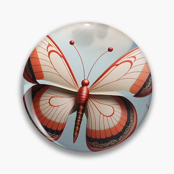 Item preview, A Chinese moon butterfly in flight, with delicate wings and traditional Chinese designs designed and sold by IAmagineFR.