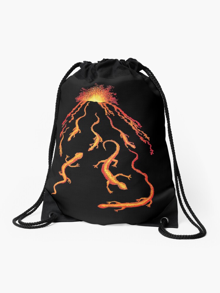 Thumbnail 1 of 3, Drawstring Bag, Lava Lizards designed and sold by Suzebilia.