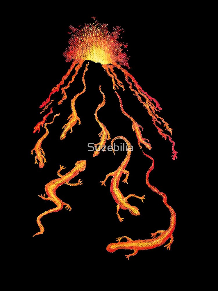 Thumbnail 3 of 3, Drawstring Bag, Lava Lizards designed and sold by Suzebilia.