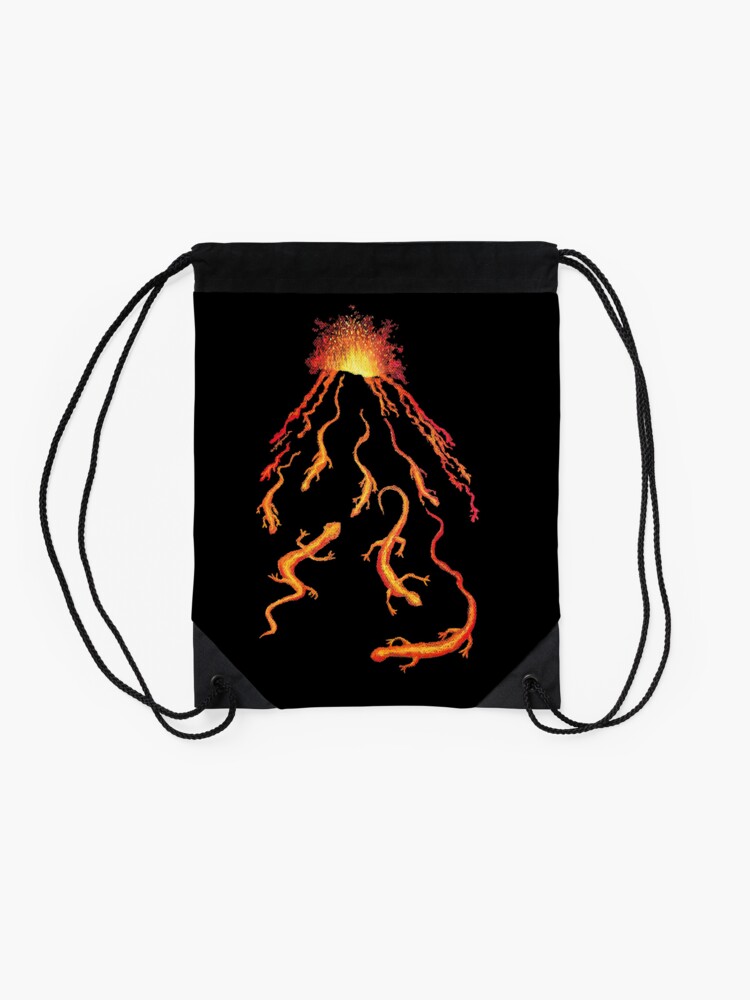 Thumbnail 2 of 3, Drawstring Bag, Lava Lizards designed and sold by Suzebilia.