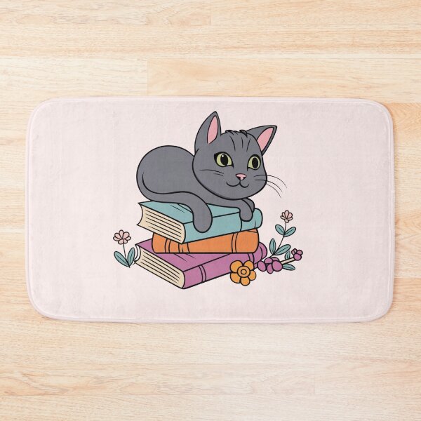 Item preview, Book Cat & Flowers designed and sold by PatternInArt.