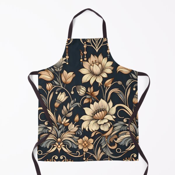 Item preview, Art Nouveau and Boho gold black beige calm pattern fabric gift for her wall art abstract bedroom bathroom floral modern designed and sold by naivnoia.