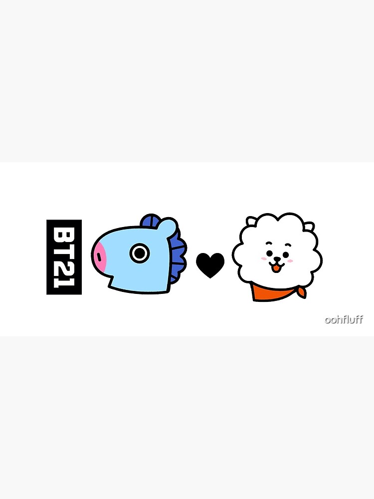 Bts Bt21 Mang X Rj J Hope X Jin Postcard By Oohfluff Redbubble