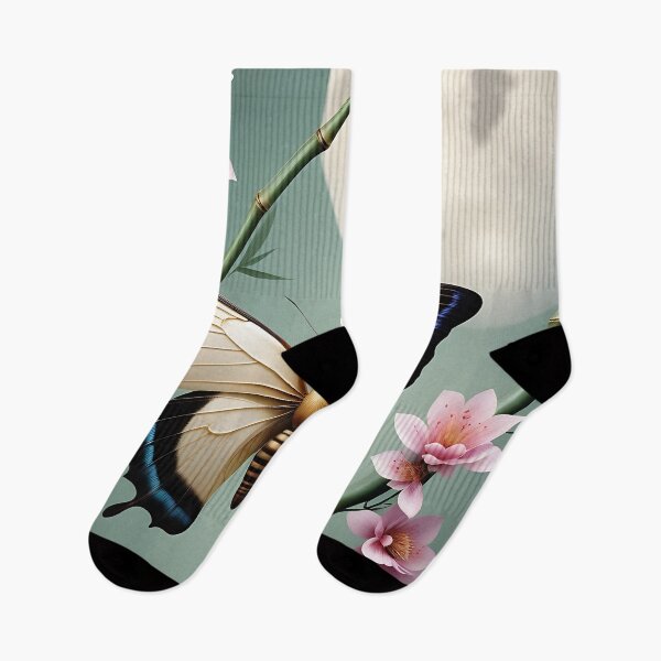 Item preview, A Chinese moon butterfly resting on a bamboo branch designed and sold by IAmagineFR.