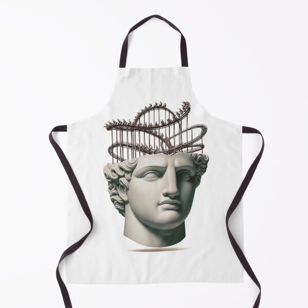 Item preview, greek aesthetic statue with rollercoaster in head designed and sold by JK-motivation.