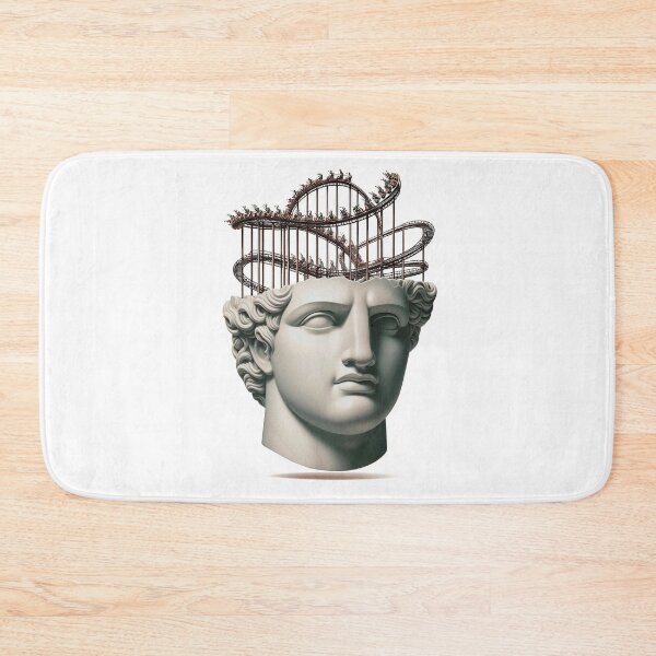 Item preview, greek aesthetic statue with rollercoaster in head designed and sold by JK-motivation.