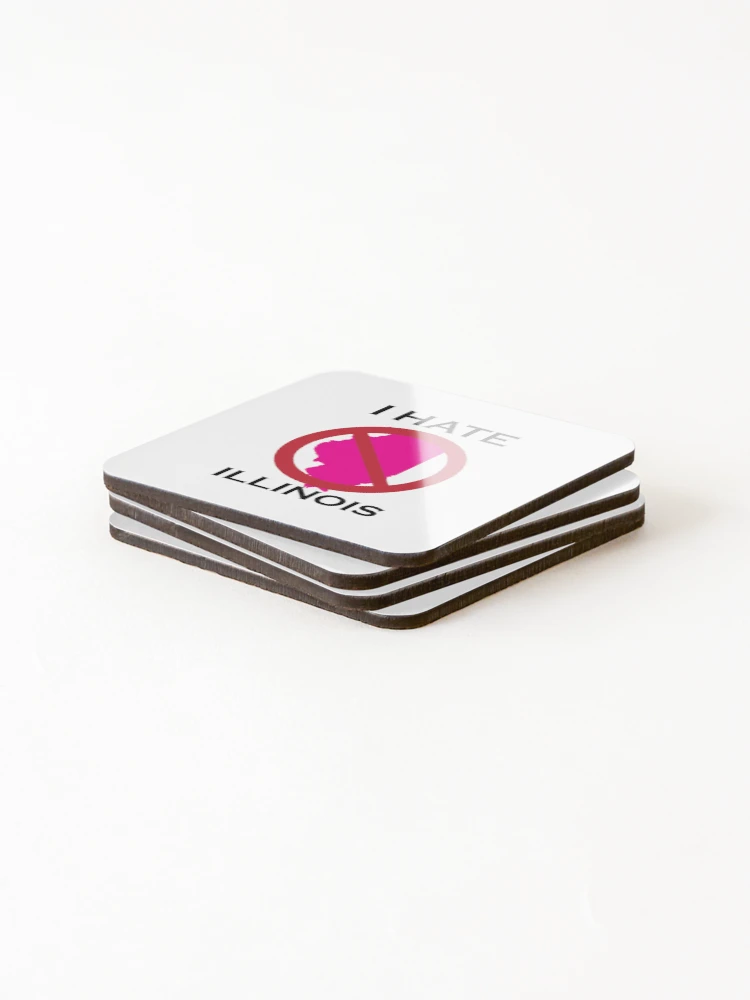 Thumbnail 4 of 5, Coasters (Set of 4), I HATE ILLINOIS designed and sold by AlexIsOffline.