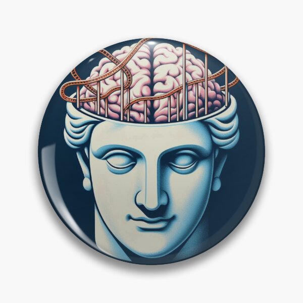 Aperçu de l'œuvre statue esthétique grecque avec montagnes russes dans le cerveau créée et vendue par JK-motivation.