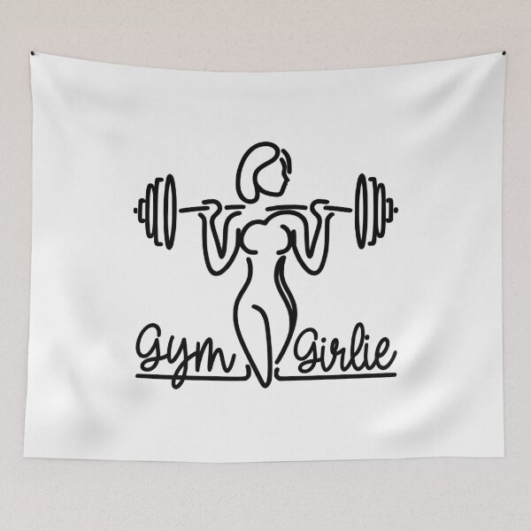 Item preview, Gym Girlie. White And Black Women Lifting Line Art designed and sold by PMCreative.
