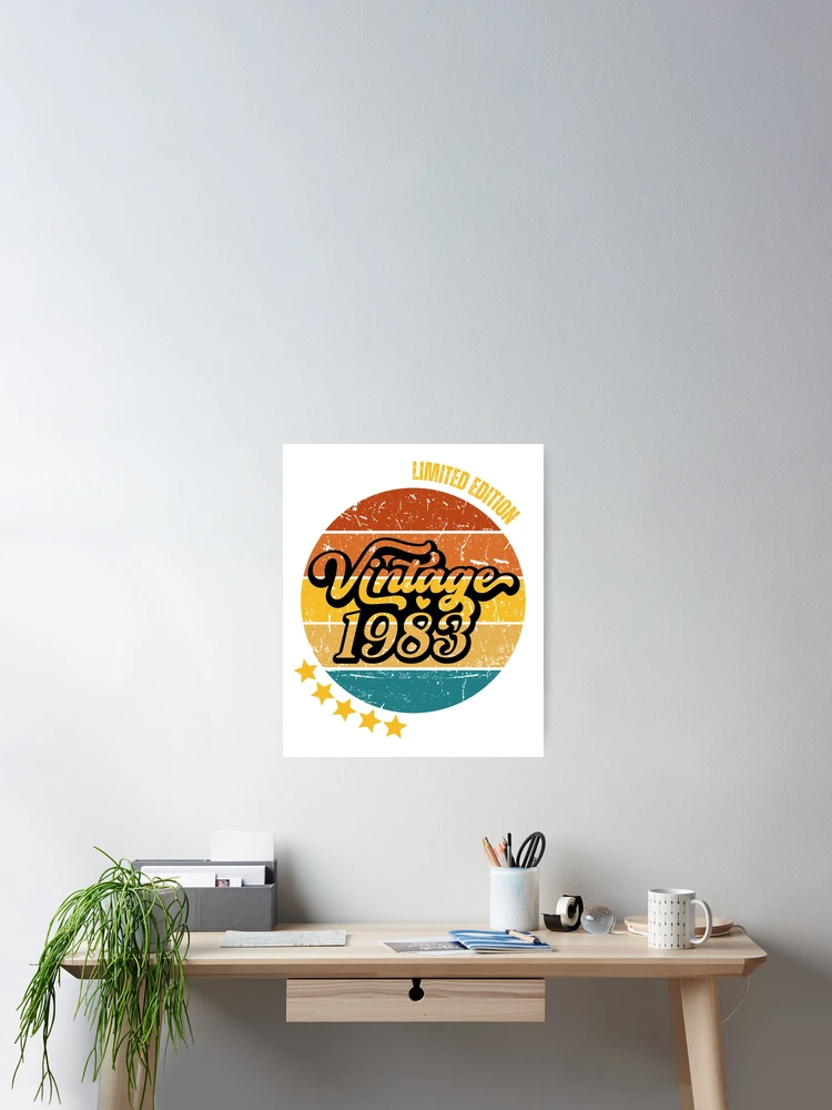 Aperçu 2 sur 3. Poster avec l'œuvre Vintage 1983 Limited Edition Funny Vintage Design T-Shirt 41st Birthday Gift for Men Women créée et vendue par Zibis09.