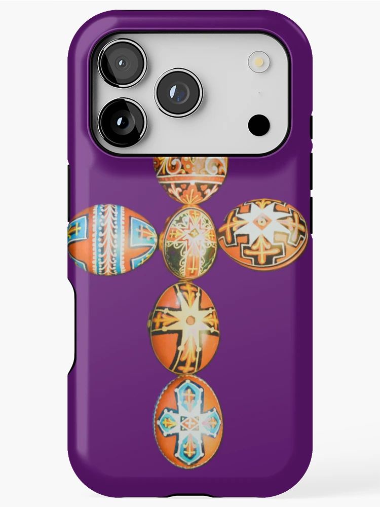 Thumbnail 1 of 4, iPhone Case, Pysanky cross designed and sold by ecce-art.