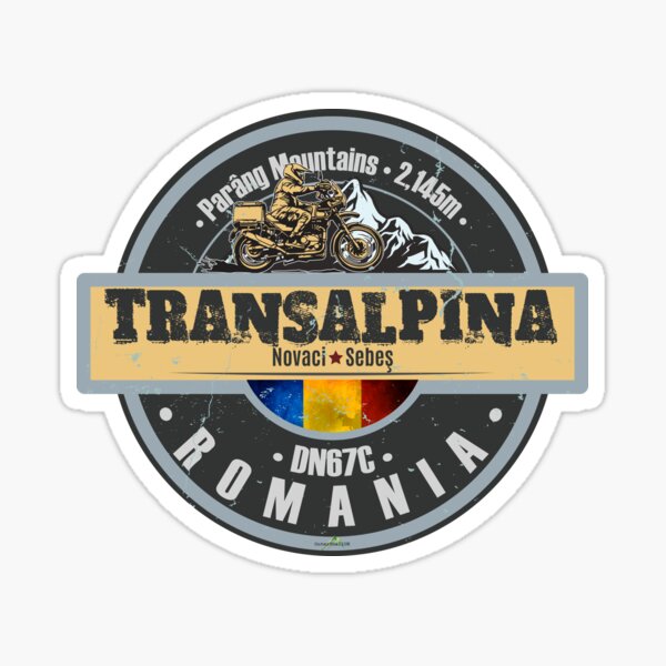 Item preview, Transalpina Romania Sticker T-Shirt 02 designed and sold by OuterShellUK.