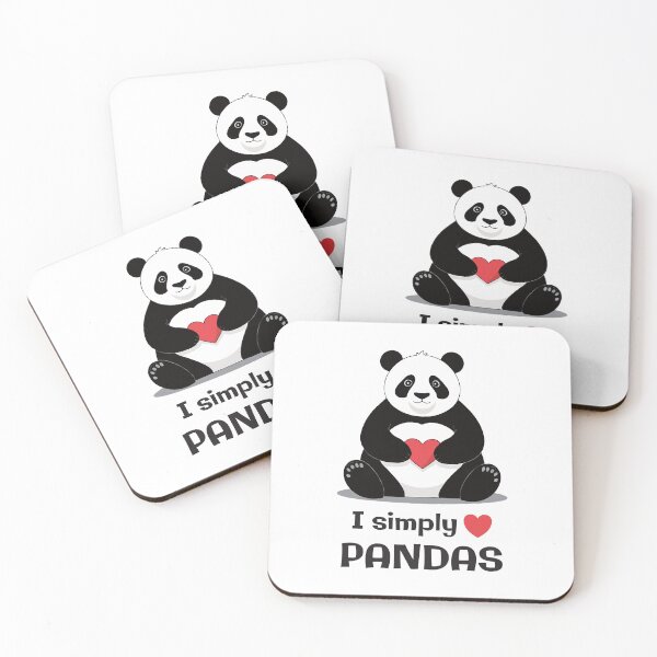 Item preview, Panda with a heart and a text "I simply love pandas" designed and sold by twisted-dot.