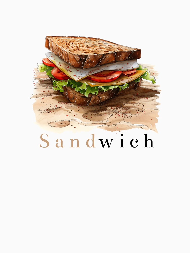 Aperçu 6 sur 6. Sweat à capuche épais avec l'œuvre Sandwich créée et vendue par Revived Design.