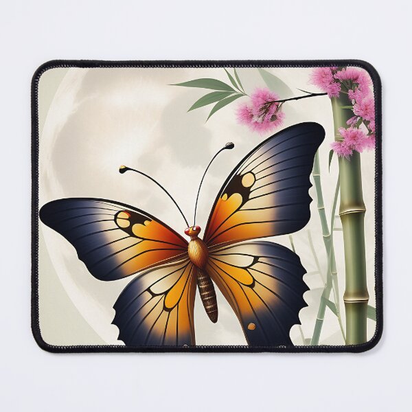 Item preview, A Chinese moon butterfly resting on a bamboo branch designed and sold by IAmagineFR.