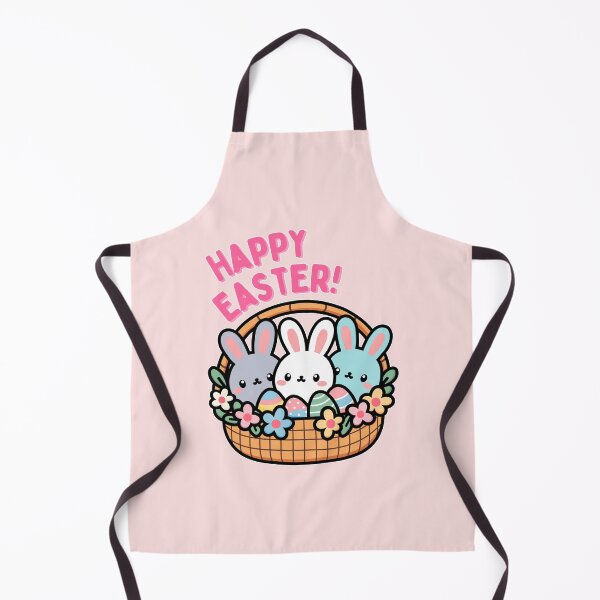 Item preview, Happy Easter | Cute Bunnies in a Basket with Eggs and Flowers designed and sold by Kimochi-Shop.