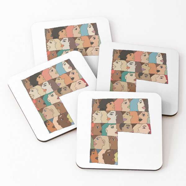 Item preview, Repeating Diverse Colorful Faces designed and sold by meaowl.