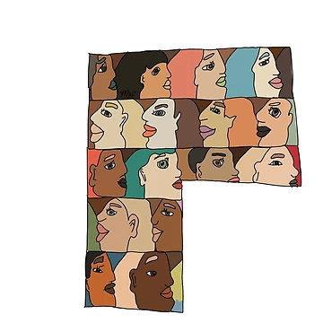 Artwork thumbnail, Repeating Diverse Colorful Faces by meaowl