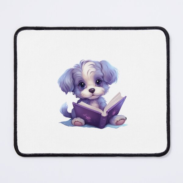 Item preview, Cute Baby Purple Malti-Poo Dog reading a book designed and sold by kalyssa44.