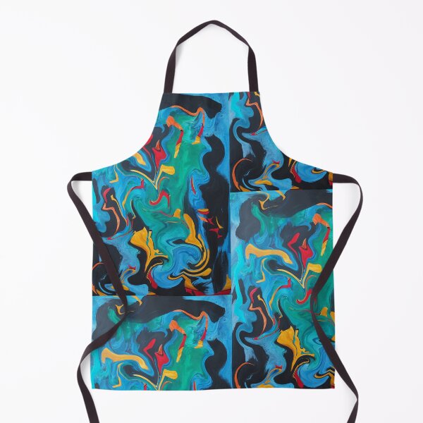 Item preview, Fantasy pattern abstract blue yellow red black green lines surfaces designed and sold by G-M-Designs.