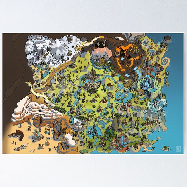 LoZ BOTW Fantasy World Map Poster
