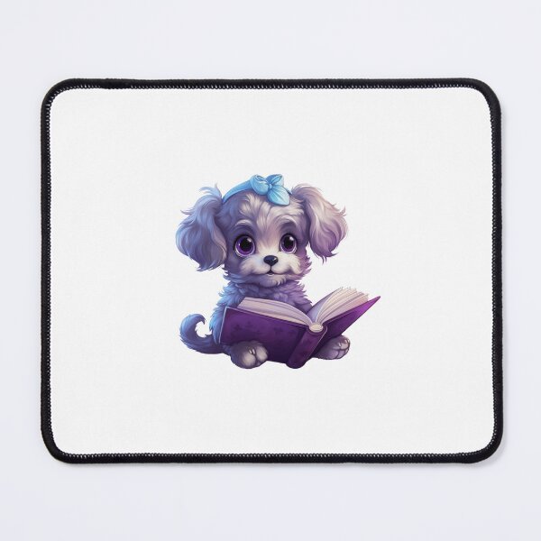 Item preview, Cute Baby Purple Malti-Poo Dog reading a book designed and sold by kalyssa44.