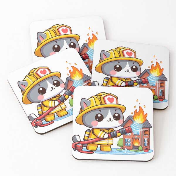 Item preview, The Experienced Firefighter Cat designed and sold by Gacram.