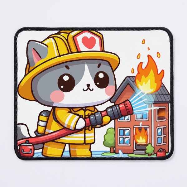 Item preview, The Experienced Firefighter Cat designed and sold by Gacram.