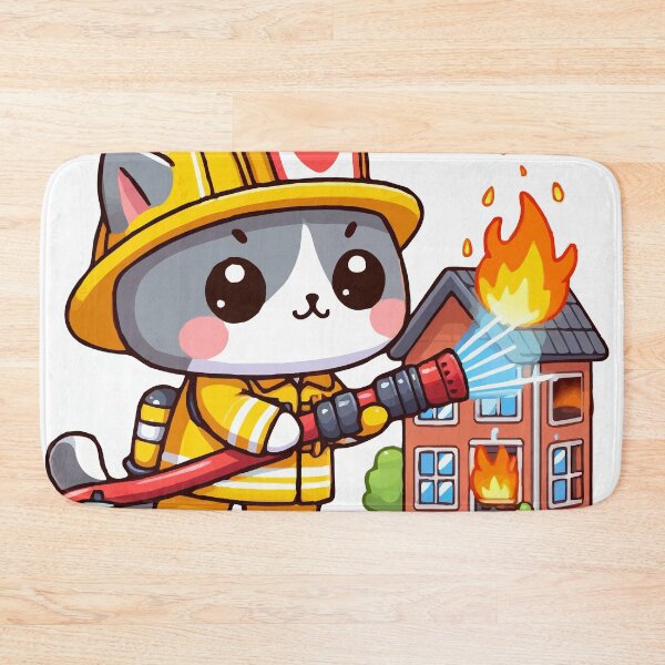 Item preview, The Experienced Firefighter Cat designed and sold by Gacram.
