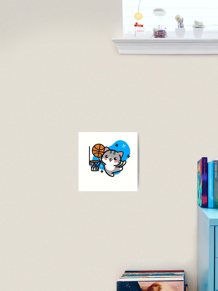 Thumbnail 2 von 3, Kunstdruck, #5 Basketballkatze designt und verkauft von Kiskadee-Draw.