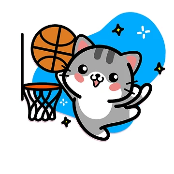 Artwork thumbnail, #5 basketball cat by Kiskadee-Draw