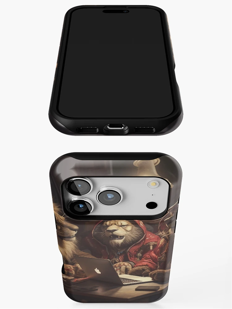 Thumbnail 3 of 4, iPhone Case, Lion Art designed and sold by Obsidian Ink by Wilshire.