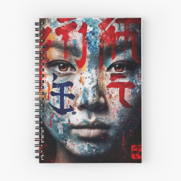 Item preview, Ink Essence - Japanese Aesthetic Surreal Kanji Symbol Painted Face Art 58 designed and sold by MadeByRobots.