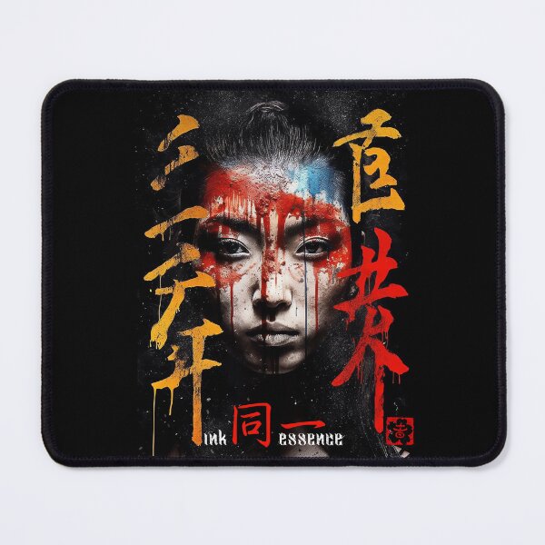 Item preview, Ink Essence - Japanese Aesthetic Surreal Kanji Symbol Painted Face Art 59 designed and sold by MadeByRobots.
