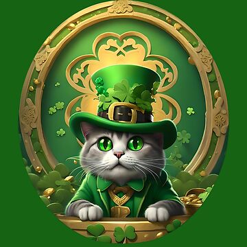 Artwork thumbnail, Irish Kitten with Top Hat - Happy St. Catrick's Day by MugsAndDuds