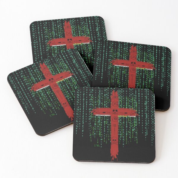 Item preview, Conspiracy Anti-Establishment Cross Matrix Graphic Print designed and sold by Iiswaz.