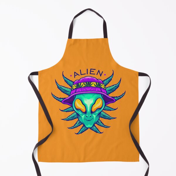 Item preview, Chill Alien: Extraterrestrial Vibes with Cannabis Leaves designed and sold by RuyaFab.