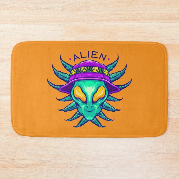 Item preview, Chill Alien: Extraterrestrial Vibes with Cannabis Leaves designed and sold by RuyaFab.