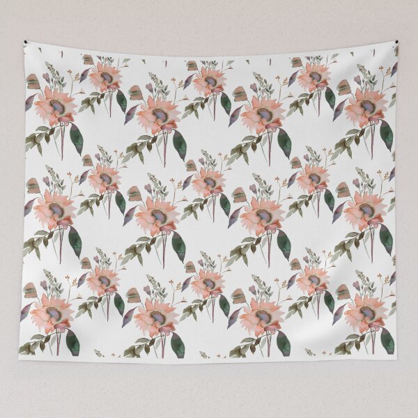 Item preview, Viv – Peach & Green on White designed and sold by Elizabeth Becker.