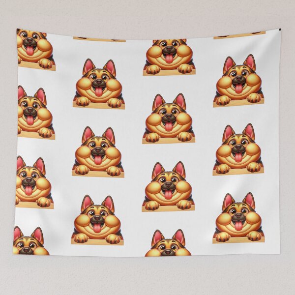 Item preview, Dog peeking, German Shepherd cartoon design designed and sold by ArtshopDRM.