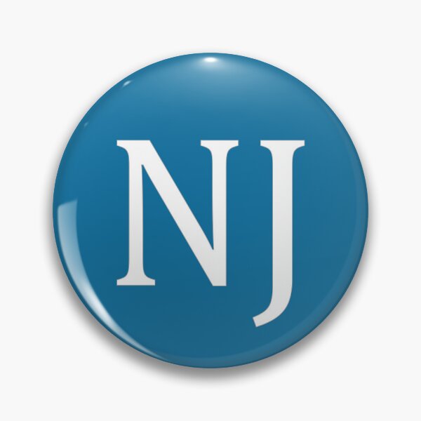 Artikelvorschau, NJ-Initialen-Monogramm-elegante weiße Buchstaben entworfen und verkauft von Jeallan Designs.