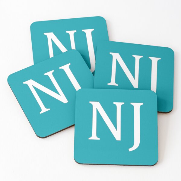 Artikelvorschau, NJ-Initialen-Monogramm-elegante weiße Buchstaben entworfen und verkauft von Jeallan Designs.