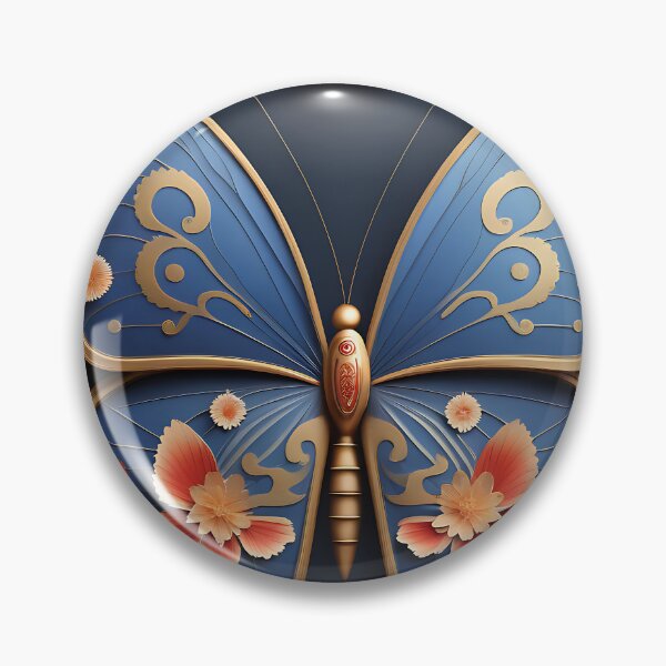 Item preview, A Chinese moon butterfly with open wings, revealing subtle flower patterns designed and sold by IAmagineFR.