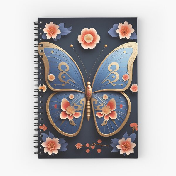Item preview, A Chinese moon butterfly with open wings, revealing subtle flower patterns designed and sold by IAmagineFR.