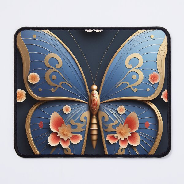 Item preview, A Chinese moon butterfly with open wings, revealing subtle flower patterns designed and sold by IAmagineFR.