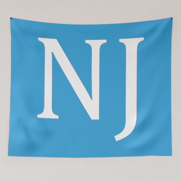 Item preview, NJ Initials Monogram Elegant White Letters designed and sold by Jeallan Designs.