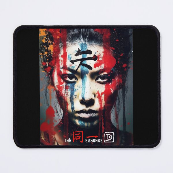 Item preview, Ink Essence - Japanese Aesthetic Surreal Kanji Symbol Painted Face Art 65 designed and sold by MadeByRobots.
