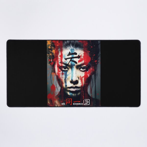 Item preview, Ink Essence - Japanese Aesthetic Surreal Kanji Symbol Painted Face Art 65 designed and sold by MadeByRobots.